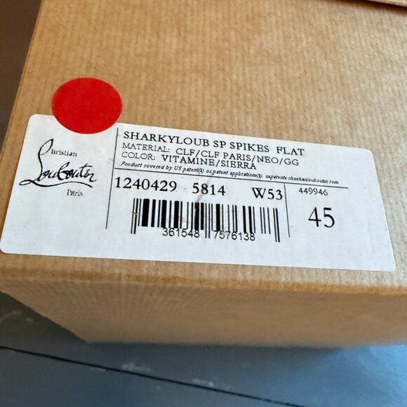 Christian Louboutin 1240429 Men's Sharkyloub SP Spikes Leather Sneakers, 43 45 - Picture 15 of 16
